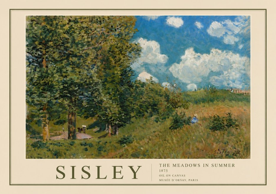 Sisley The Meadows in Summer, 1875 No6 - Plakát