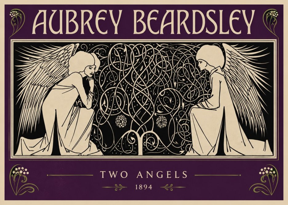 Aubrey Beardsley Two Angels No2 - Plakát