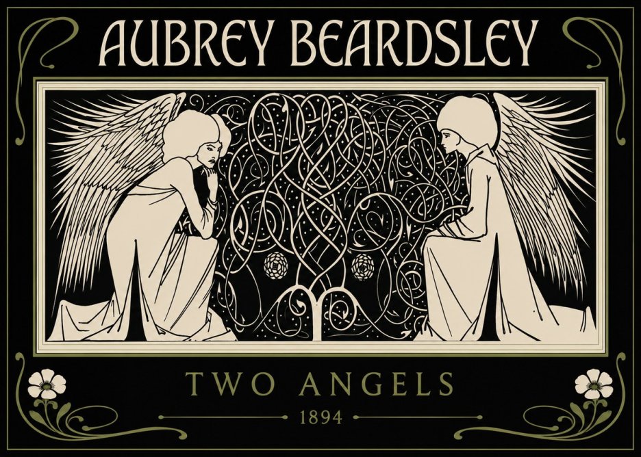 Aubrey Beardsley Two Angels No3 - Plakát