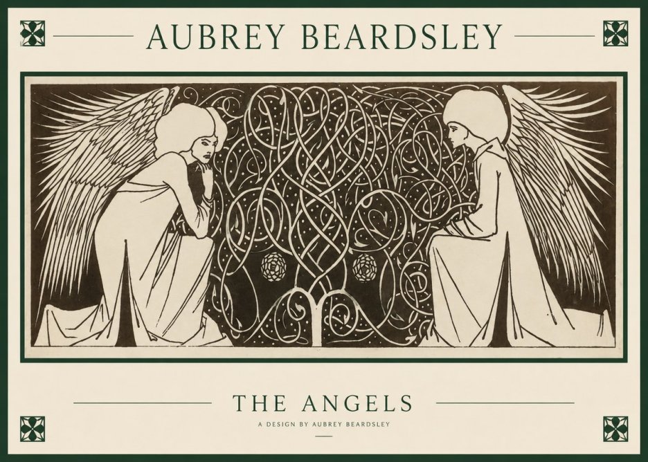 Aubrey Beardsley Two Angels No6 - Plakát