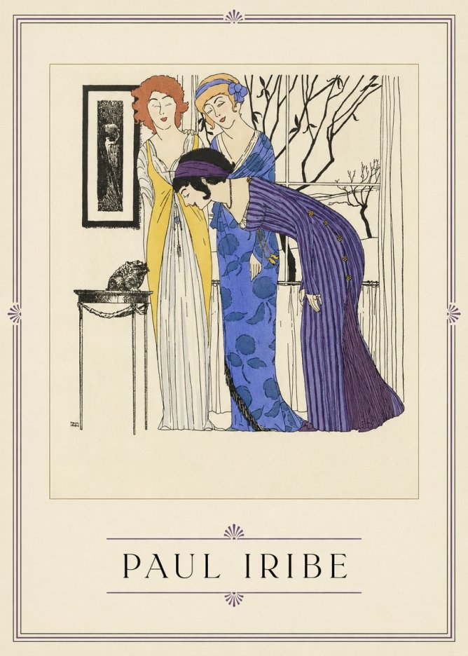 Paul Iribe Three Women and a Frog No1 - Plakát