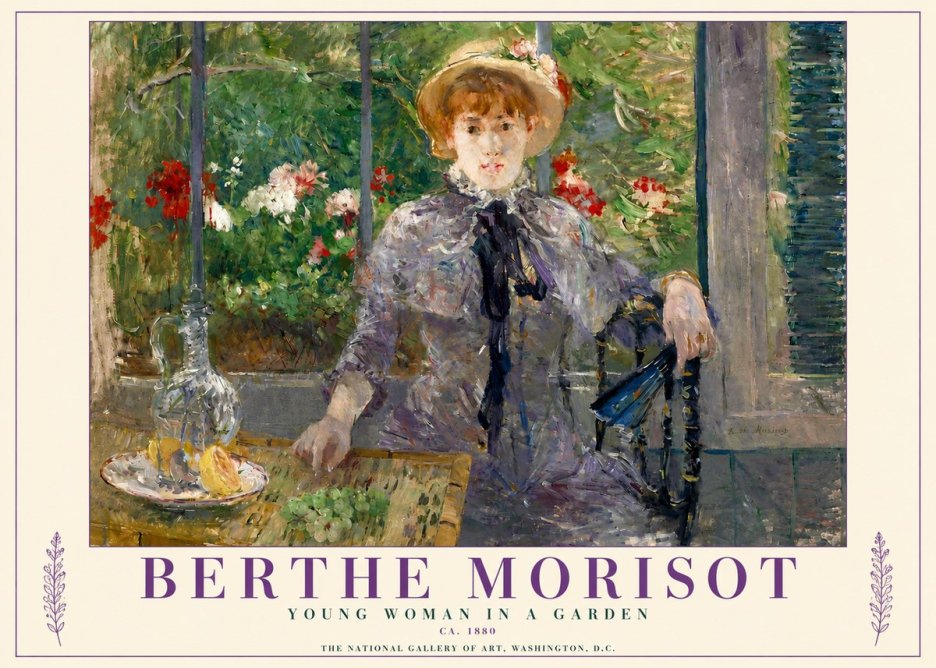 Berthe Morisot Young Woman Seated by a Window (Jeune Femme Assise À La Fenêtre) No5 - Plakát