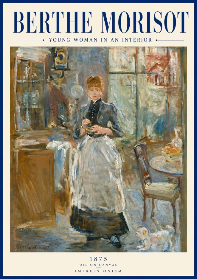 Berthe Morisot Young Woman in an Interior No5 - Plakát