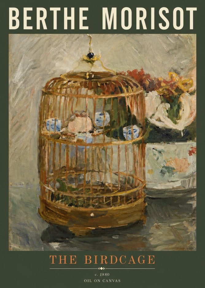Berthe Morisot The Birdcage I No4 - Plakát