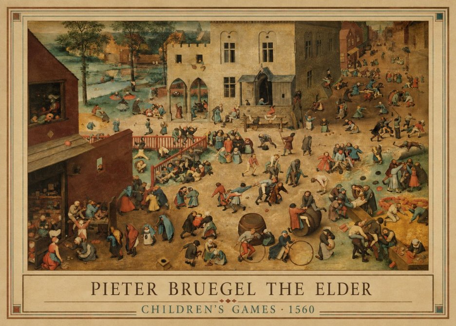 Pieter Bruegel Children's Games I No1 - Plakát