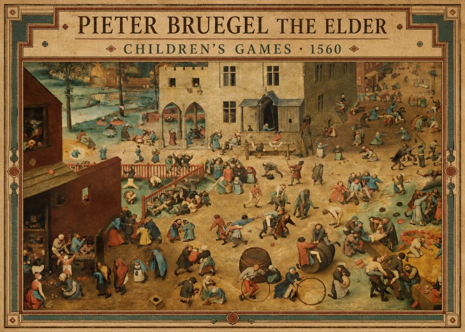 Pieter Bruegel Children's Games I No2 - Plakát