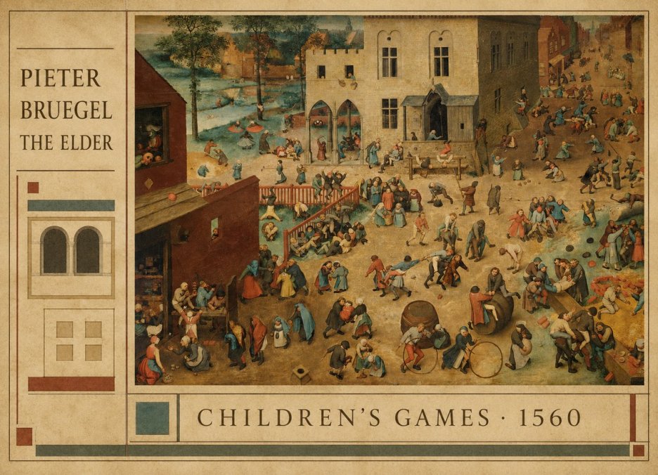 Pieter Bruegel Children's Games I No4 - Plakát