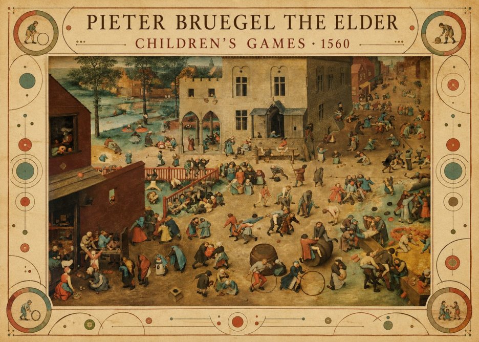 Pieter Bruegel Children's Games I No5 - Plakát
