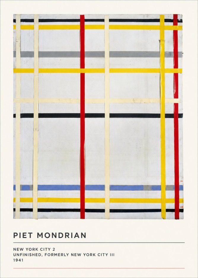 Piet Mondrian New York City 2 No3 - Plakát