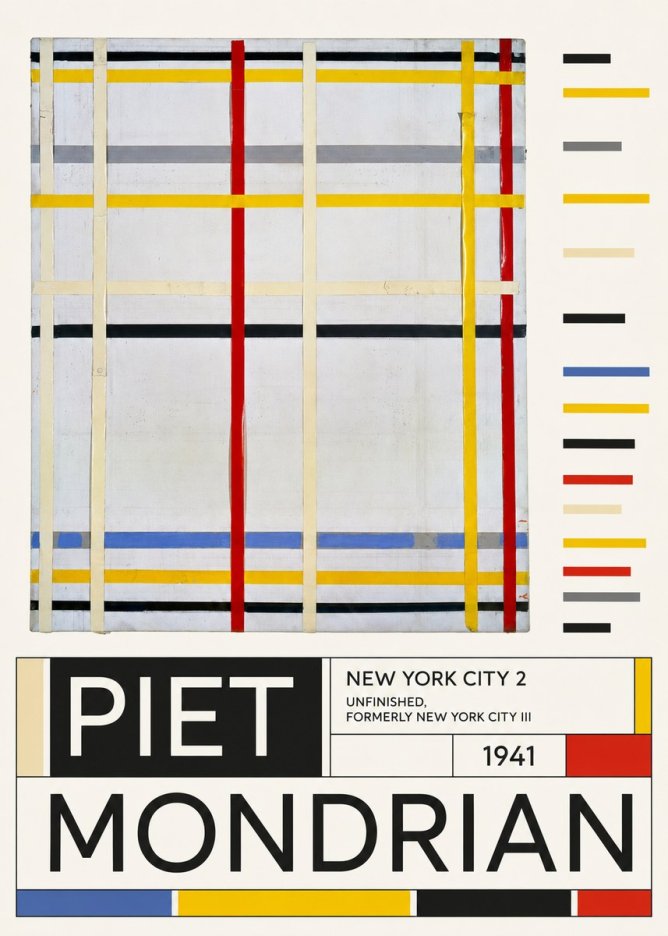 Piet Mondrian New York City 2 No6 - Plakát
