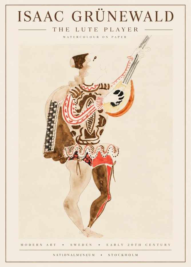 Isaac Grünewald The Lute Player No1 - Plakát