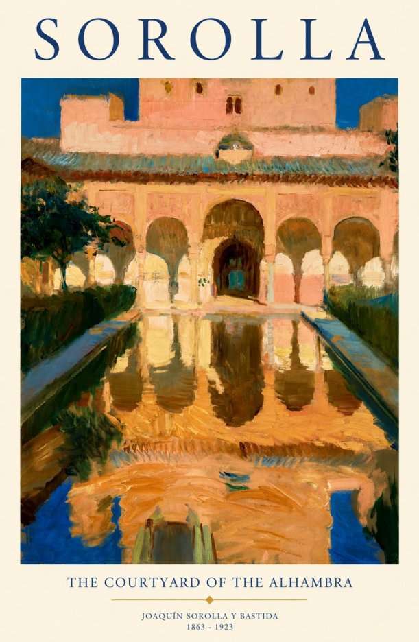 Sorolla The Courtyard of the Alhambra No1 - Plakát