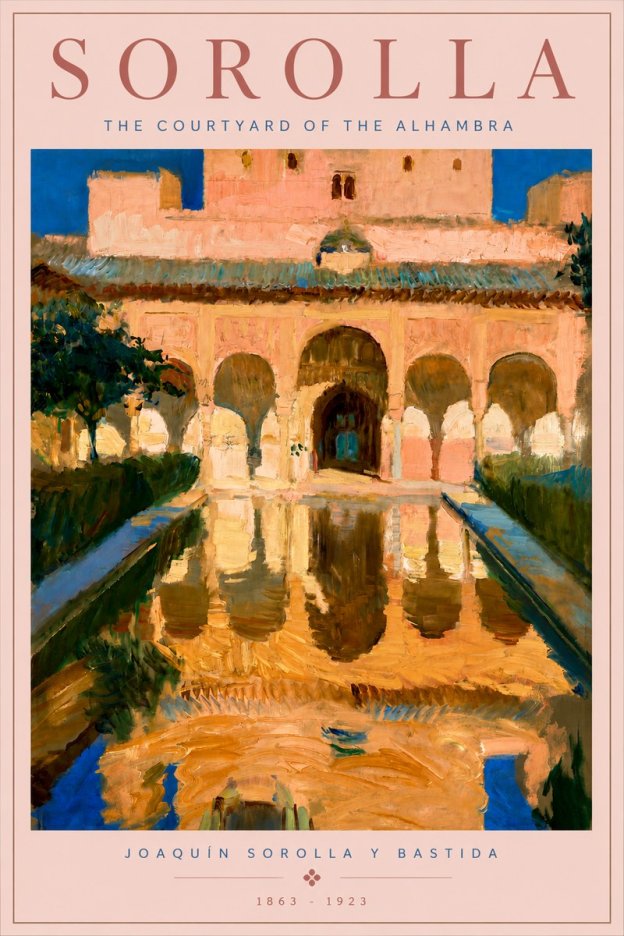Sorolla The Courtyard of the Alhambra No4 - Plakát