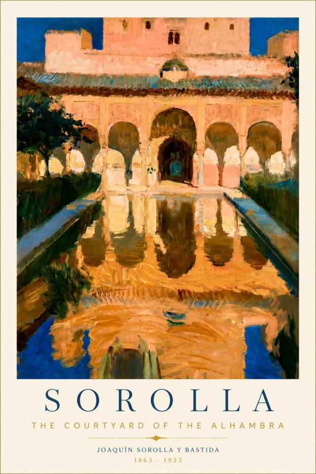 Sorolla The Courtyard of the Alhambra No5 - Plakát