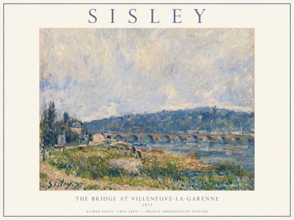 Sisley The Bridge at Villeneuve-la-garenne III No1 - Plakát