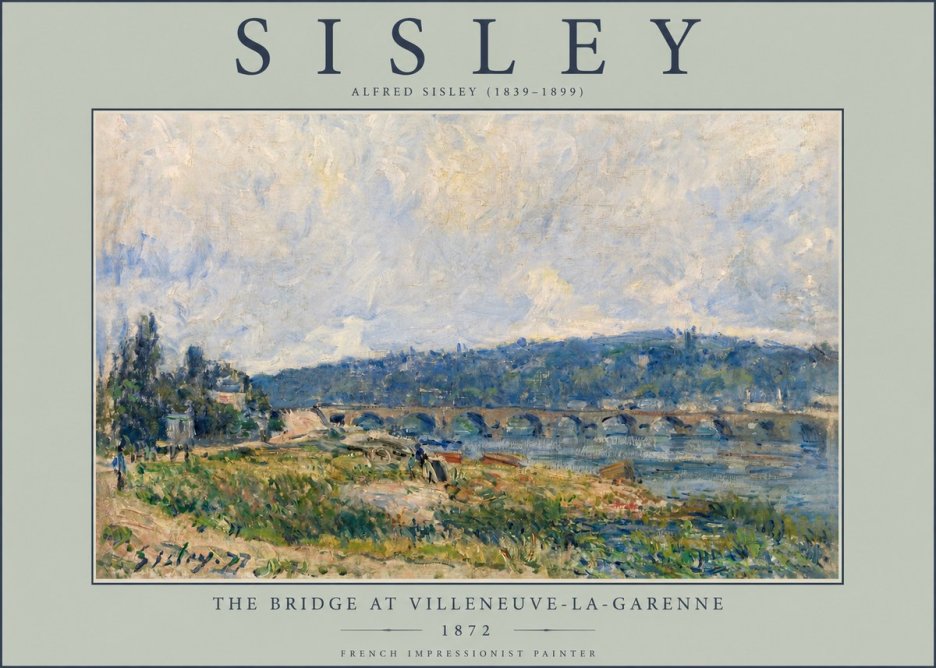 Sisley The Bridge at Villeneuve-la-garenne III No2 - Plakát