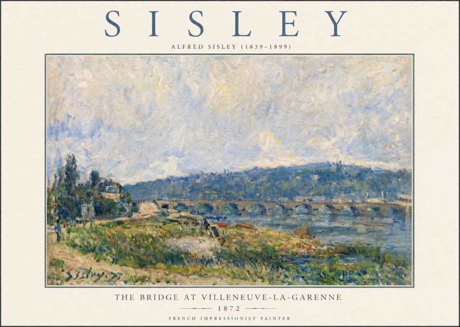 Sisley The Bridge at Villeneuve-la-garenne III No3 - Plakát