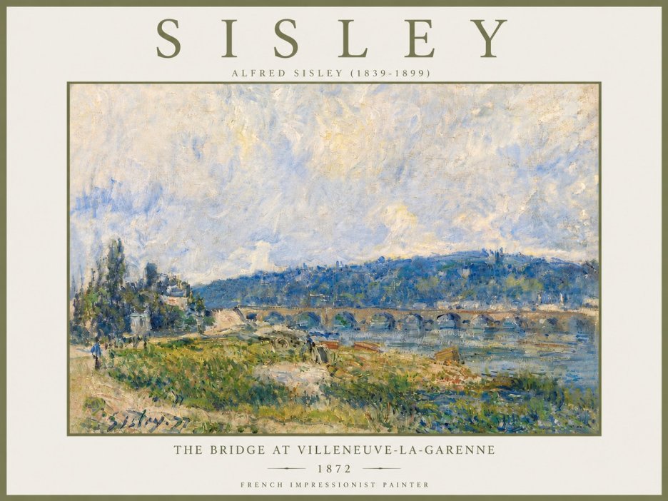 Sisley The Bridge at Villeneuve-la-garenne III No5 - Plakát
