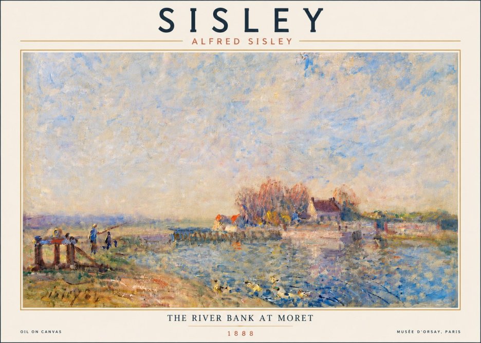 Sisley The River Bank at Moret No4 - Plakát