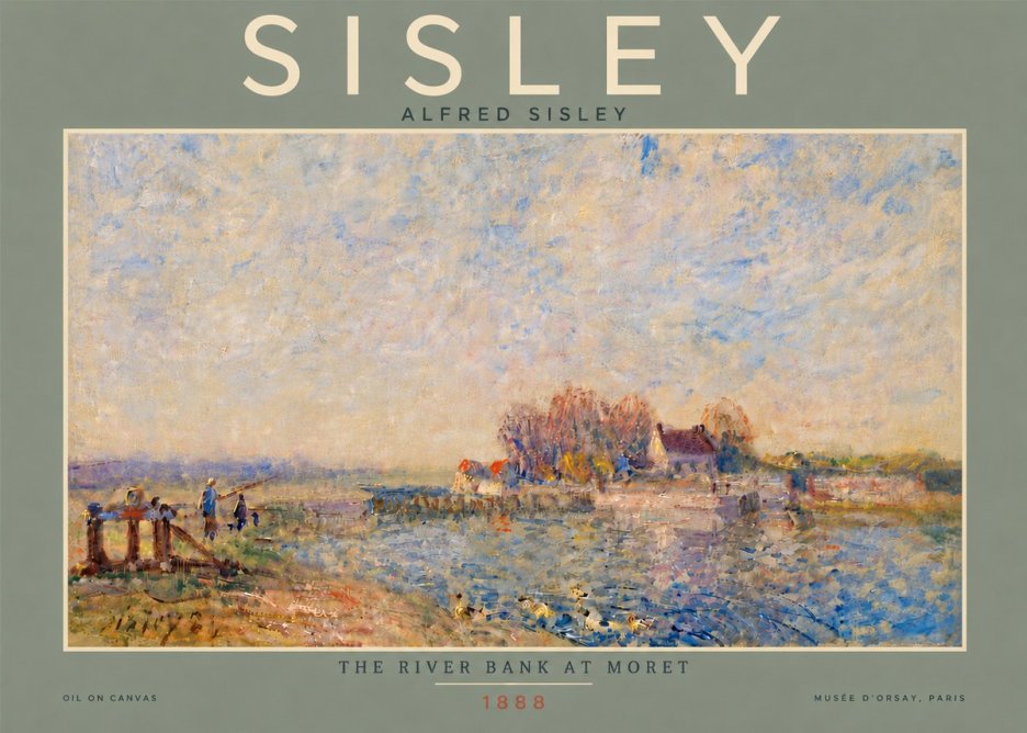 Sisley The River Bank at Moret No6 - Plakát
