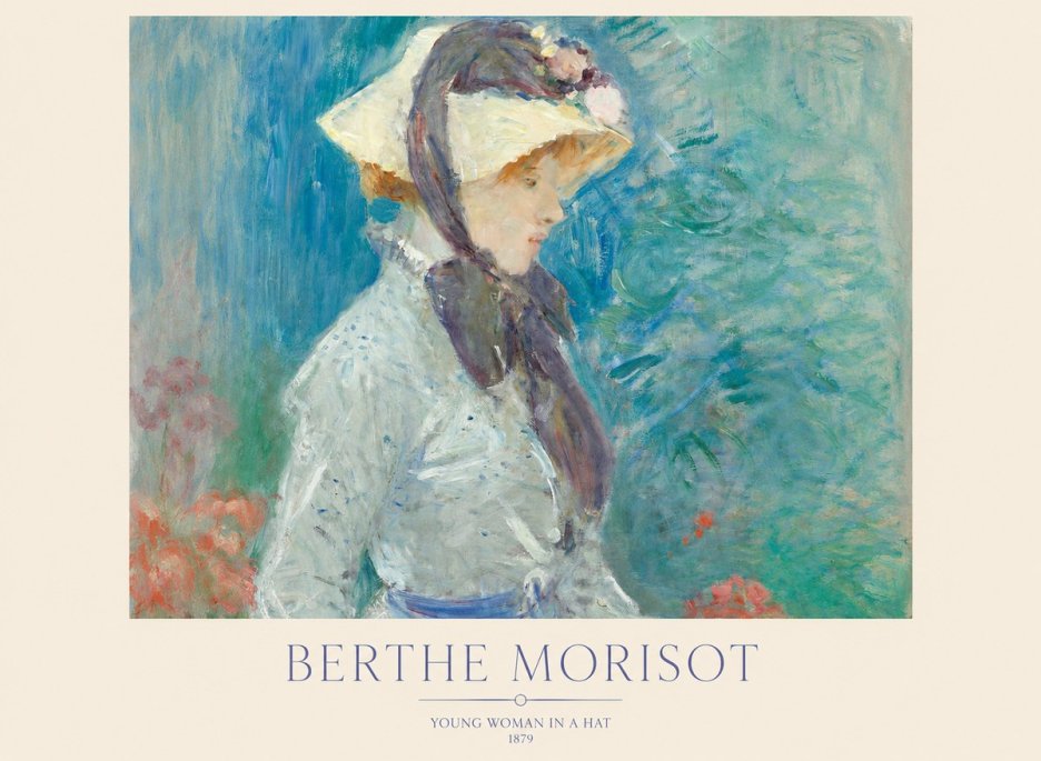 Berthe Morisot Young Woman in a Hat No1 - Plakát
