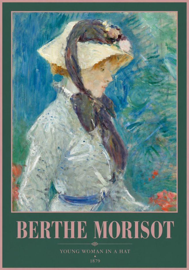 Berthe Morisot Young Woman in a Hat No2 - Plakát