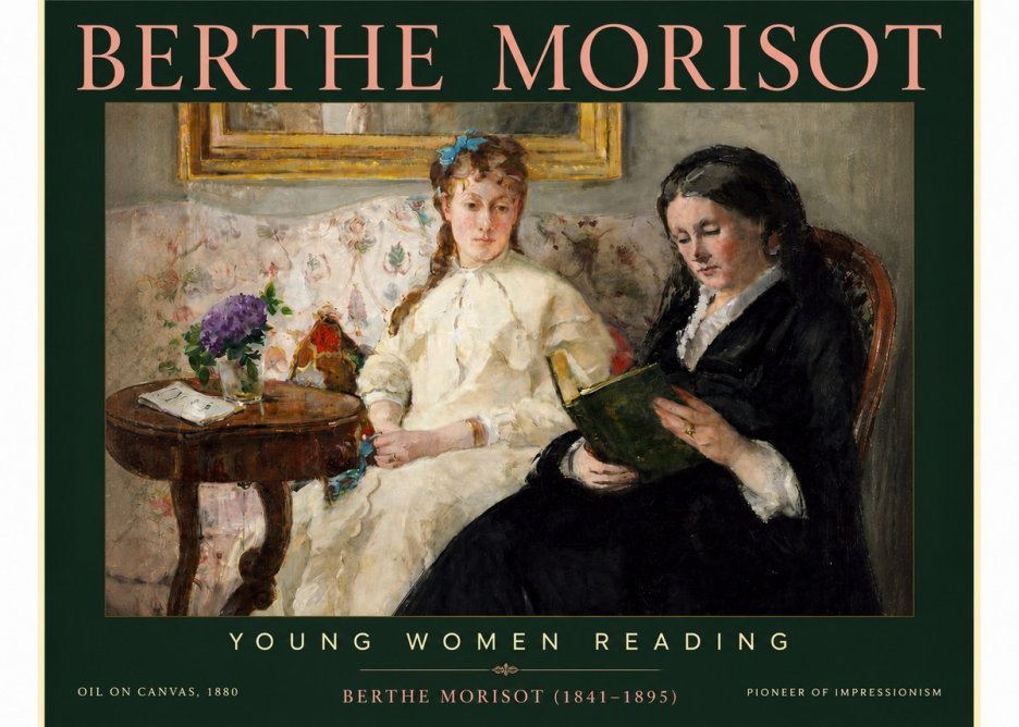 Berthe Morisot Young Women Reading No4 - Plakát