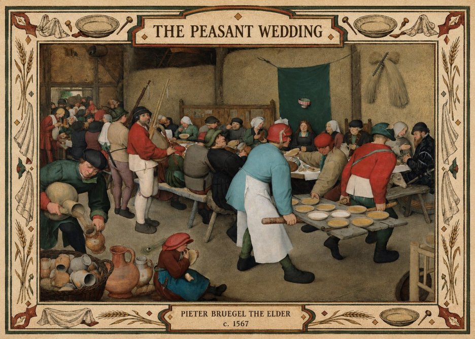 Pieter Bruegel The Peasant Wedding II No4 - Plakát
