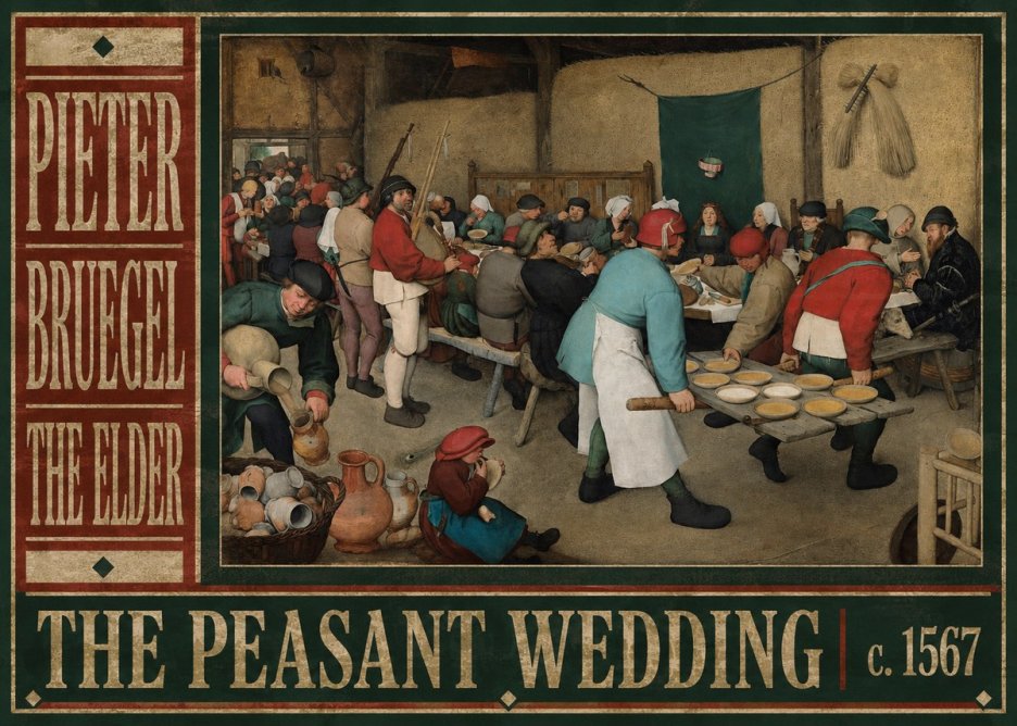 Pieter Bruegel The Peasant Wedding II No6 - Plakát