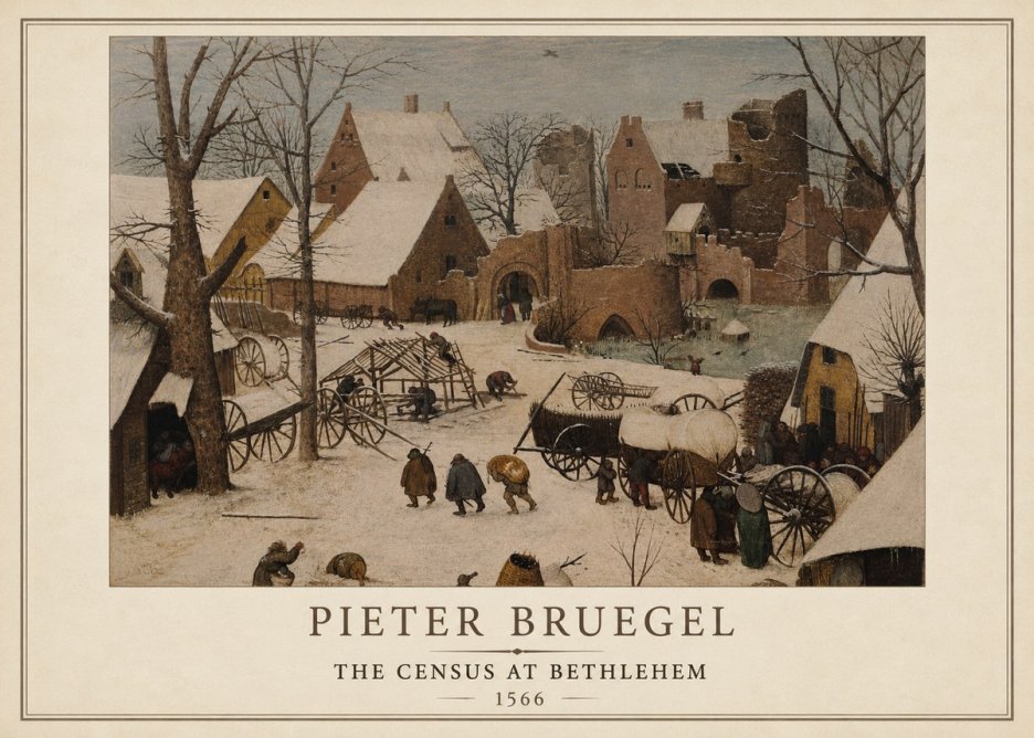 Pieter Bruegel The Census at Bethlehem I No1 - Plakát