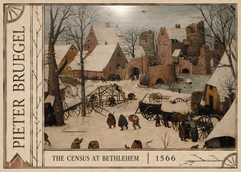 Pieter Bruegel The Census at Bethlehem I No2 - Plakát