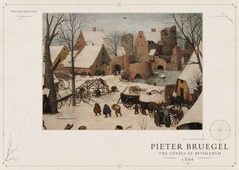 Pieter Bruegel The Census at Bethlehem I No3 - Plakát
