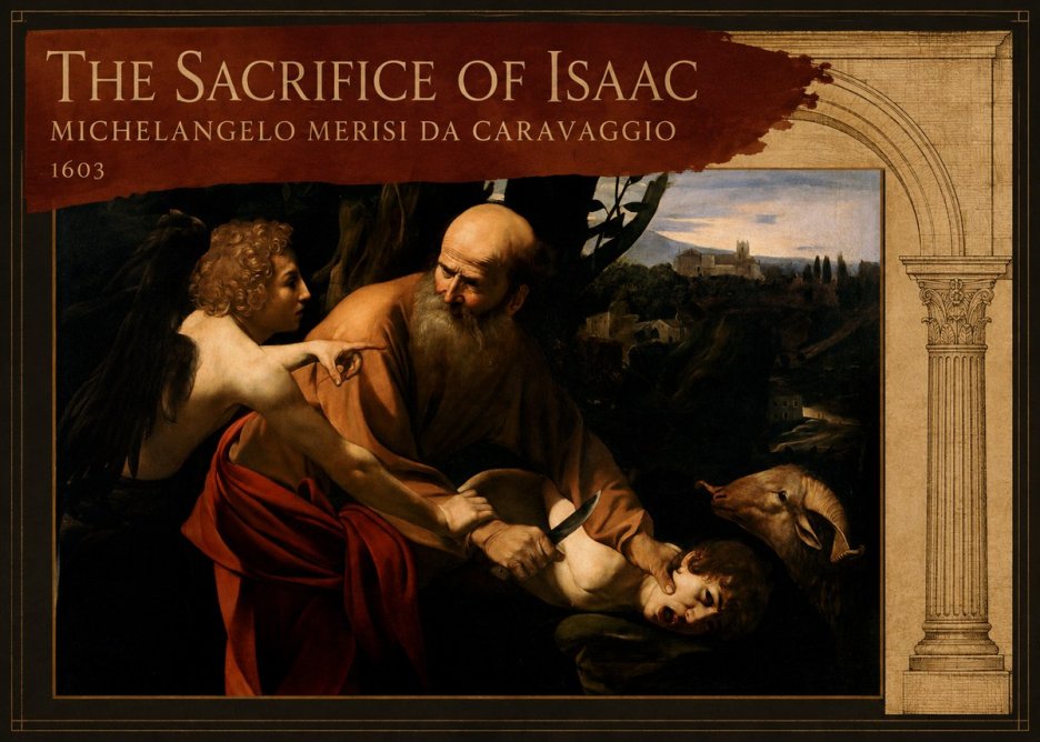 Michelangelo Merisi da Caravaggio The Sacrifice of Isaac I No2 - Plakát