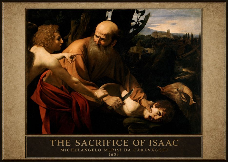 Michelangelo Merisi da Caravaggio The Sacrifice of Isaac I No3 - Plakát