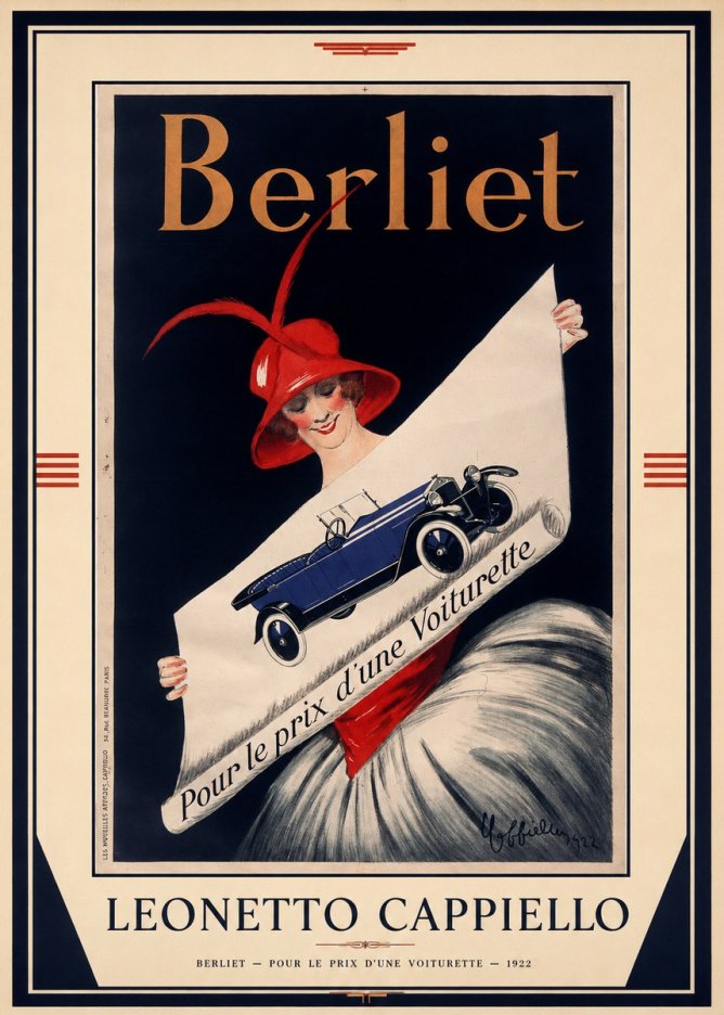 Leonetto Cappiello Berliet - Pour Le Prix D'une Voiturette No1 - Plakát