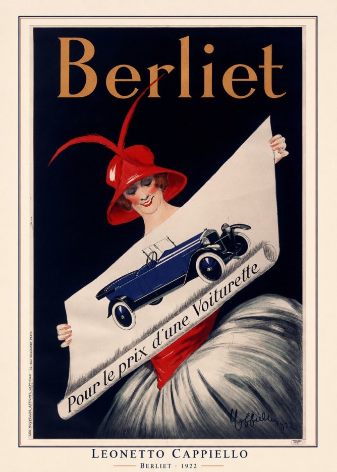 Leonetto Cappiello Berliet - Pour Le Prix D'une Voiturette No6 - Plakát