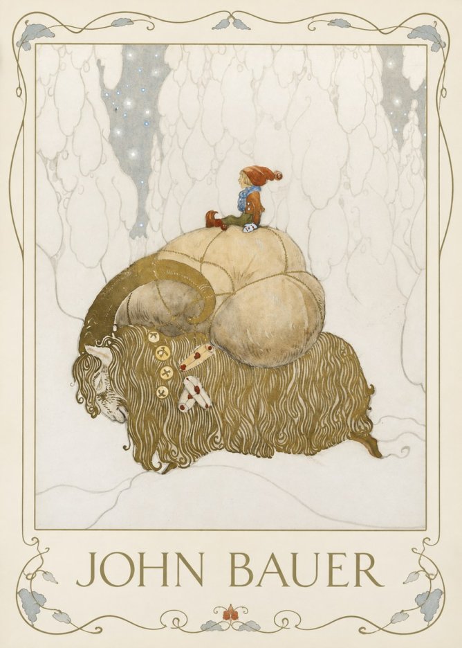 John Bauer The Boy and the Musk Ox No1 - Plakát