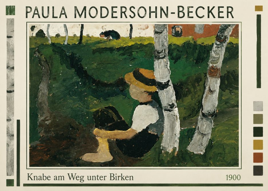 Paula Modersohn-Becker Knabe Am Weg Unter Birken No1 - Plakát