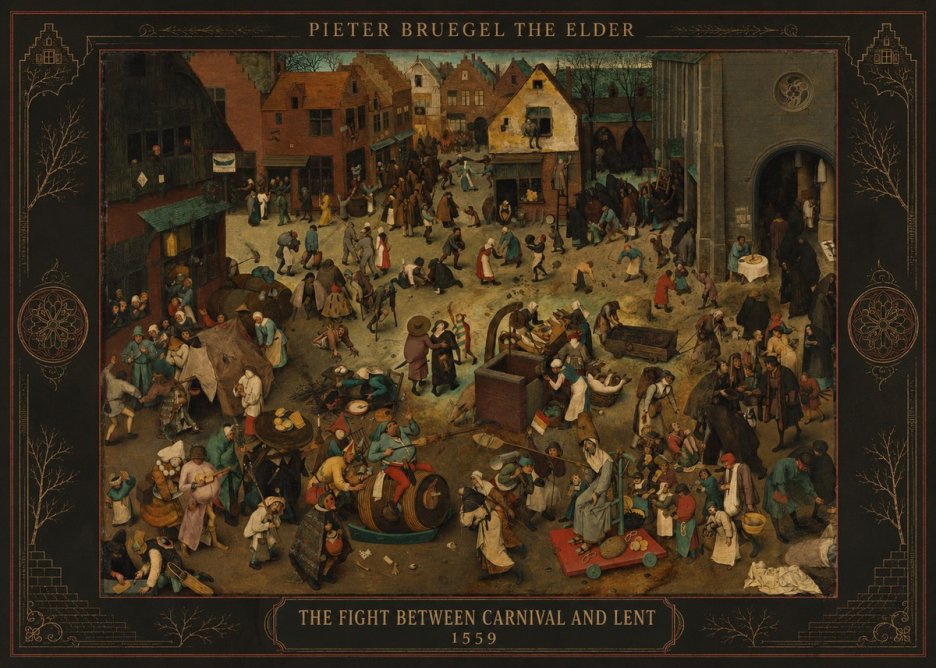 Pieter Bruegel The Fight Between Carnival and Lent II No4 - Plakát