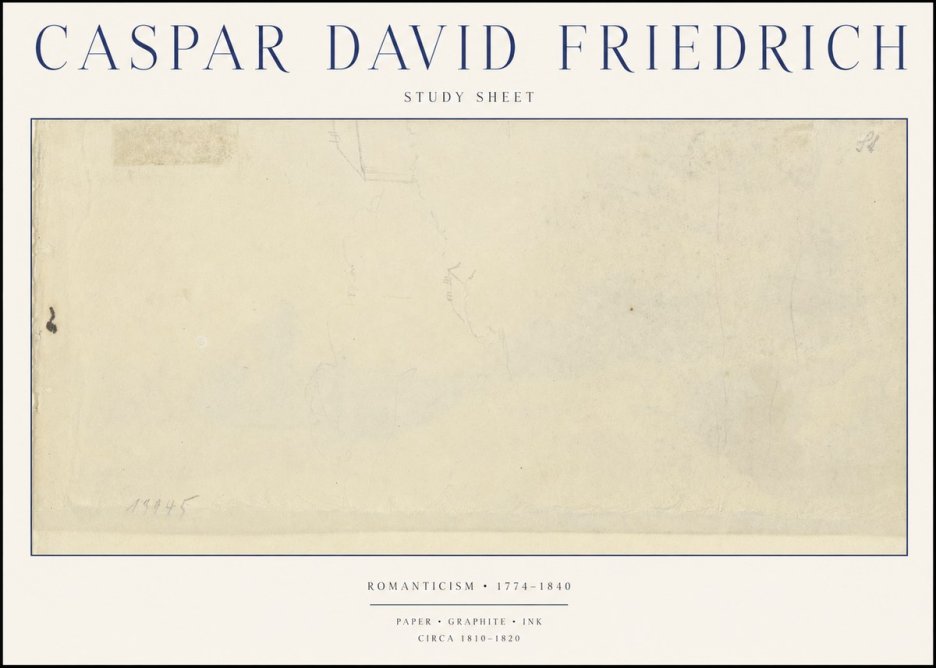 Caspar David Friedrich Study Sheet No1 - Plakát