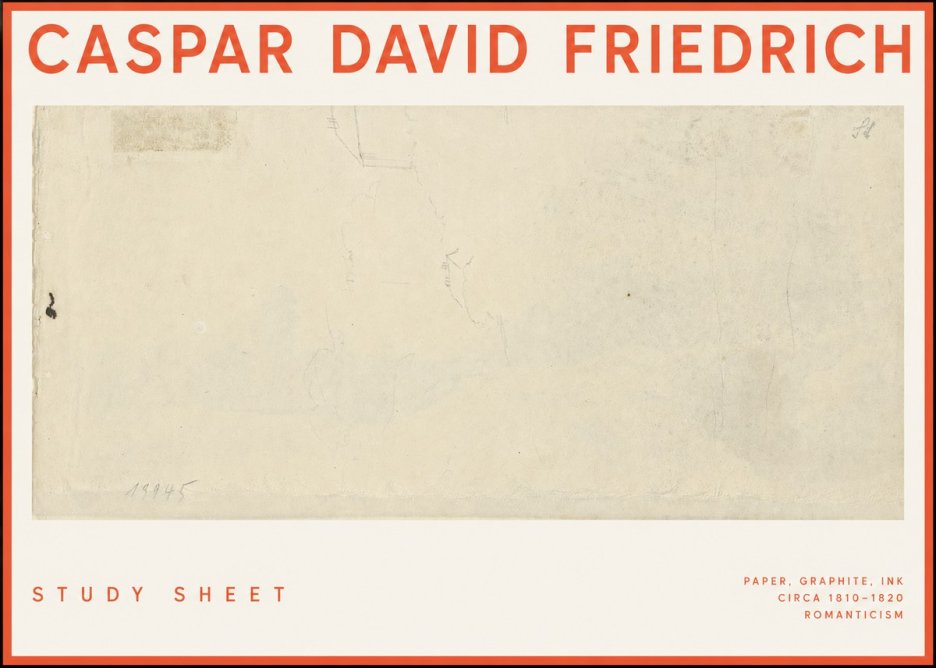 Caspar David Friedrich Study Sheet No2 - Plakát