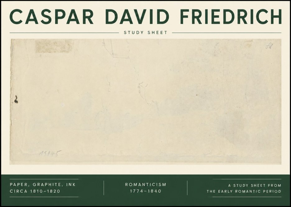 Caspar David Friedrich Study Sheet No6 - Plakát