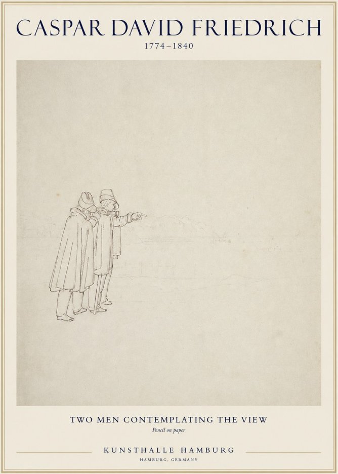 Caspar David Friedrich Two Men Contemplating the View No1 - Plakát