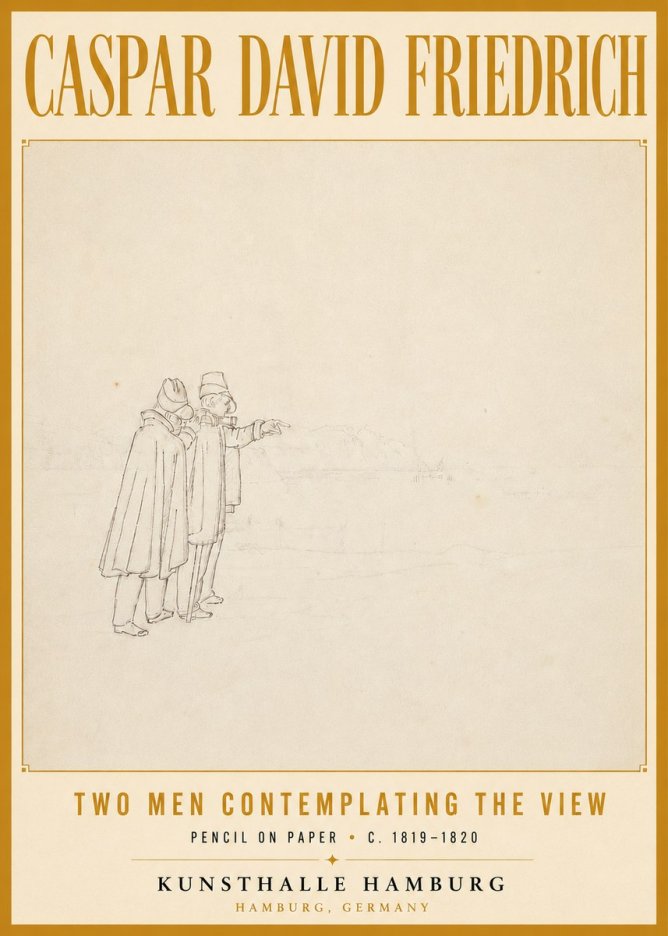 Caspar David Friedrich Two Men Contemplating the View No6 - Plakát