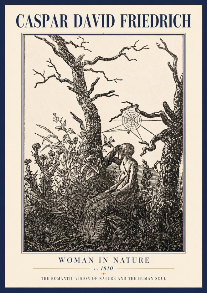 Caspar David Friedrich Woman in Nature No3 - Plakát
