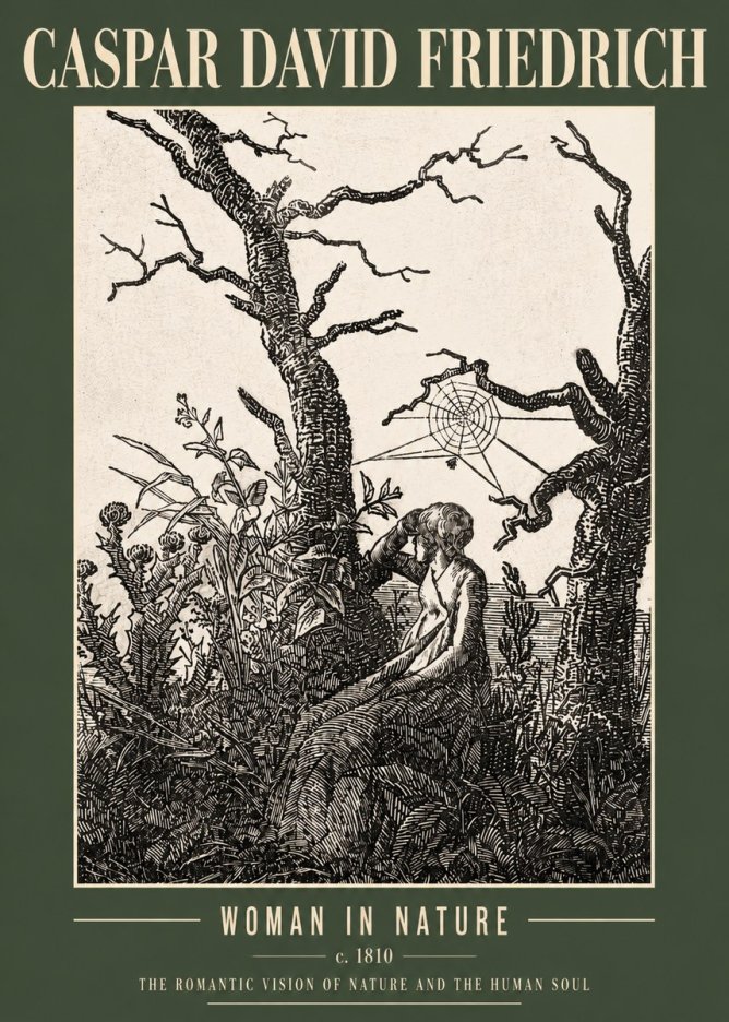 Caspar David Friedrich Woman in Nature No4 - Plakát