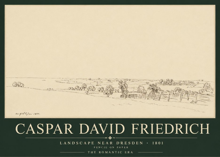 Caspar David Friedrich View of the Countryside Near Dresden No5 - Plakát