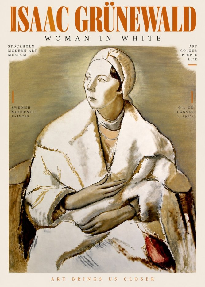 Isaac Grünewald The Woman in White No5 - Plakát
