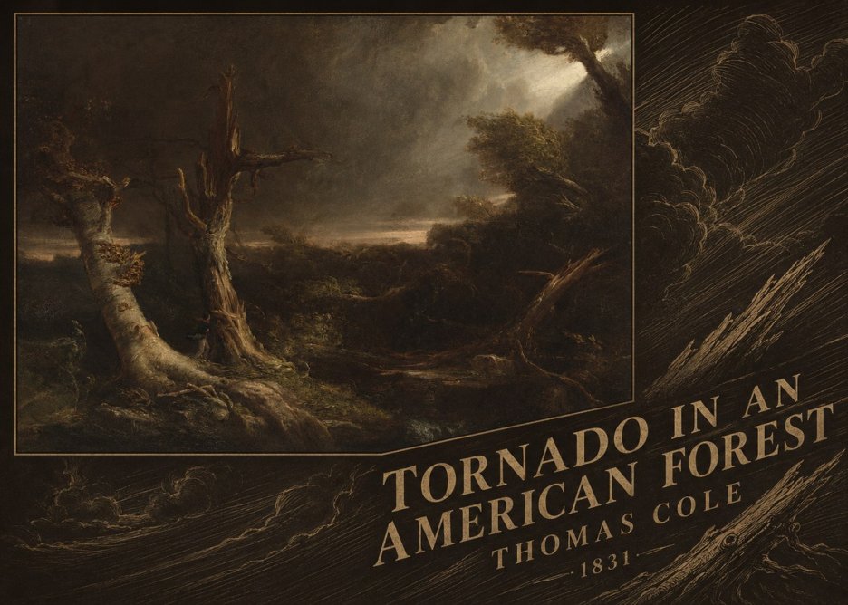Thomas Cole Tornado in an American Forest No5 - Plakát