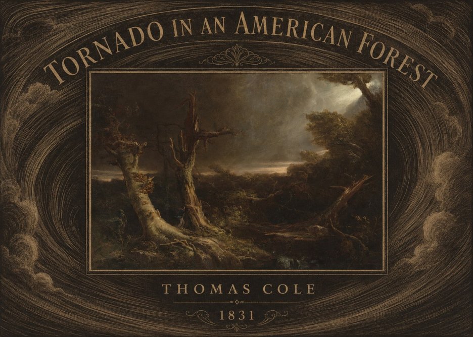 Thomas Cole Tornado in an American Forest No6 - Plakát